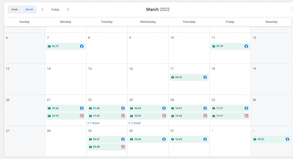 Facebook content calendar monthly